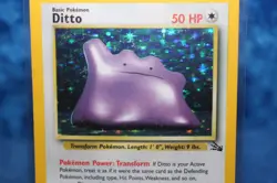 Vintage Ditto Fossil #3/62 Basic HP 50 Unlimited Holo Rare Pokemon Card TCG - Image 3