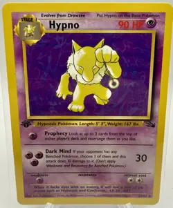 Hypno 1st Edition 23/62 Fossil Rare Pokemon Card Near Mint Ken Sugimori Art - Image 1