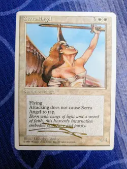 MTG FOURTH EDITION Serra Angel SIGNED IN GOLD BY DOUGLAS SHULER - Image 1