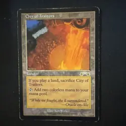 MTG City of Traitors Exodus Rare Land Reserved Commander Vintage Magic - Image 1