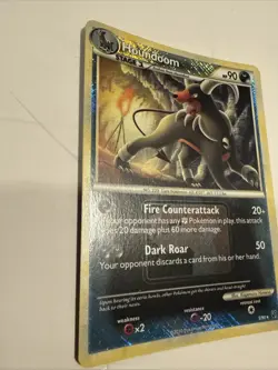 Pokemon Houndoom 5/90 Undaunted Cross Hatch Holo League Promo LP - Image 2
