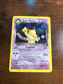 Pokemon Dark Hypno TCG Holo Rare Card 9/82 Unlimited MP - Image 1
