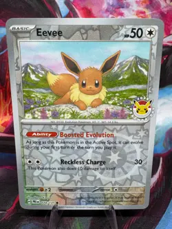 POKEMON DAY STAMPED Eevee 74/131 Pokemon Prismatic Evolutions Reverse Holo E - Image 1