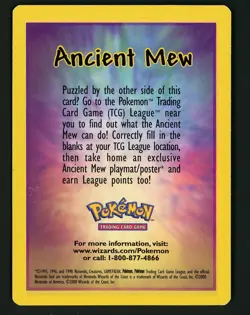 Ancient Mew Insert LP 2000 The Movie Promo Card Pokemon League - Image 1