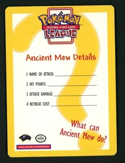 Ancient Mew Insert LP 2000 The Movie Promo Card Pokemon League - Image 2