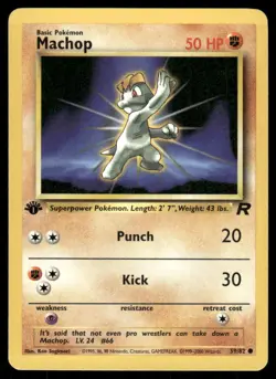 Pokemon Cards Machop 59/82 1st Edition Team Rocket Common NM WEEKLY AUCTIONS - Image 1