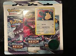 Pokemon TCG SWSH Chilling Reign 3-Pack Blister Snorlax - Image 1