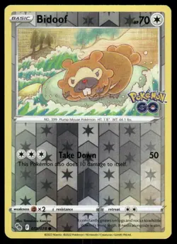 Bidoof 059/078 Common Pokemon GO Pokemon Reverse Holo Lightly Played - Image 1