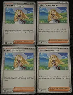 4x Lillie's Determination 119/132 x4 - Mega Evolution - Pokemon TCG - Uncommon - Image 1