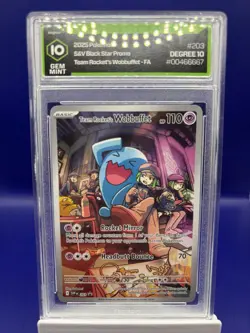 2025 Pokemon Team Rocket Wobbuffet SVP 203 FA Degree 10 Gem Mint Promo - Image 1