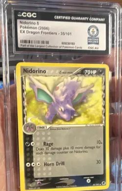 Nidorino Pokemon EX Dragon Frontiers Delta Species 2006 CGC World Record 1 of 1 - Image 1