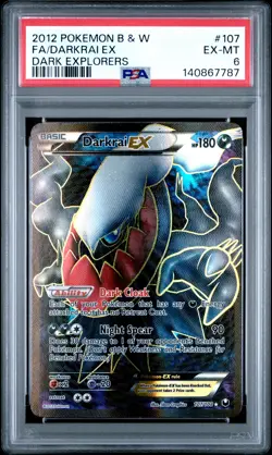 2012 POKEMON B&W DARK EXPLORERS #107 FULL ART/DARKRAI EX PSA 6 - Image 1