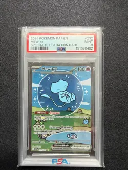 2024 POKEMON PAF EN-PALDEAN FATES SPECIAL ILLUSTRATION RARE #232 MEW EX PSA 9 - Image 1