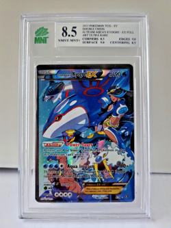TEAM AQUA'S KYOGRE EX - MNT 8.5 - 2015 POKEMON XY DOUBLE CRISIS #6/34 FULL ART - Image 1