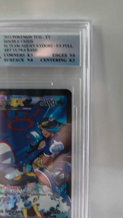 TEAM AQUA'S KYOGRE EX - MNT 8.5 - 2015 POKEMON XY DOUBLE CRISIS #6/34 FULL ART - Image 2