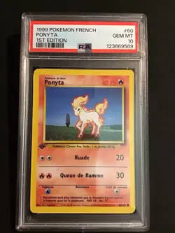 Pokemon 1999 1st Edition Base Set French Ponyta #60 PSA 10 Gem Mint 💥🔥💫 - Image 1