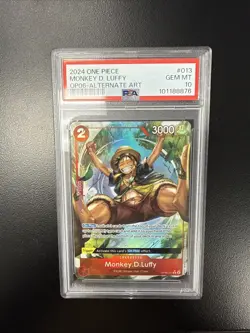 2024 ONE PIECE OP06-WINGS OF THE CAPTAIN ALTERNATE ART MONKEY D. LUFFY PSA 10 - Image 1