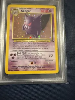 1999 Fossil Gengar Holo Rare Pokemon Card #5/62 Vintage PSA 7 NM - Image 4