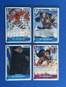 Mr.1 (Daz Bonez) One Piece TCG 4-card lot OP01/OP02 Uncommon+more - ships PWE - Image 1