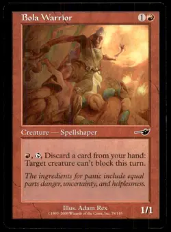 MTG Bola Warrior LP Light Play Nemesis [4371] - Image 1