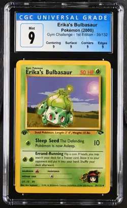 CGC 9 Pokemon TCG 2000 Gym Challenge - 1st Ed. #39/132 Erika's Bulbasaur - Image 1