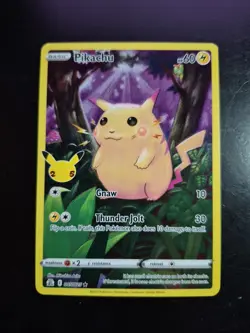 Pokemon Pikachu 005/025 25th Anniversary Celebrations Holo Rare Base Set Art NM - Image 1