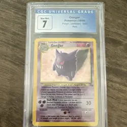 Pokemon Gengar Fossil Unlimited Holo Rare CGC 7 Graded Card 5/62 1999 - Image 1
