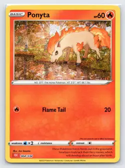 Ponyta 004/034 Holo Classic Collection Trading Card Game Classic Pokemon NM - Image 1