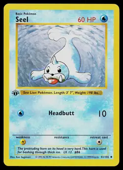 Pokemon Card - Seel Base Set (Shadowless) 41/102 Uncommon 1st Edition - Image 1