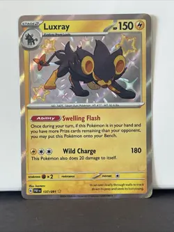 Pokemon TCG Luxray Scarlet & Violet Paldean Fates Holo Shiny Rare Card 137/091 - Image 1