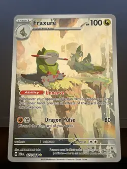 Pokemon TCG Fraxure Card 077/064 IR Sv: Shrouded Fable 2024 NM Condition - Image 1