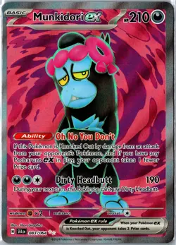 Pokemon Card - Munkidori ex 083/064 Shrouded Fable Ultra Rare Near Mint - Image 1