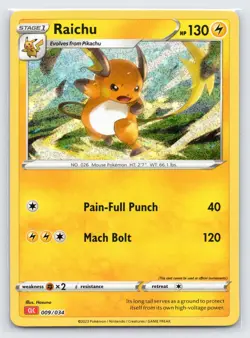 Raichu 009/034 Holo Classic Collection Trading Card Game Classic Pokemon NM - Image 1