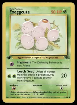 Pokemon Cards Exeggcute 52/64 1st Edition Jungle Common NM WEEKLY AUCTIONS - Image 1