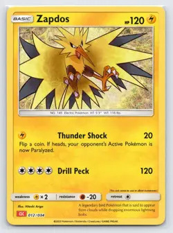 Zapdos 012/034 Holo Classic Collection Trading Card Game Classic Pokemon NM - Image 1
