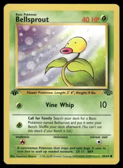 Pokemon Cards Bellsprout 49/64 1st Edition Jungle Common LP WEEKLY AUCTIONS - Image 1