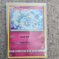 Pokemon Alolan Ninetales SM128 SM Trainer Kit Holo Promo Stage 1 110HP Card - Image 1