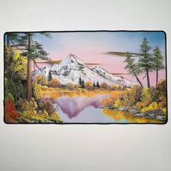 Official Bob Ross Mighty Mountain Lake Playmat Ultra Pro Deskmat Rare Art - Image 1
