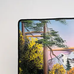 Official Bob Ross Mighty Mountain Lake Playmat Ultra Pro Deskmat Rare Art - Image 2