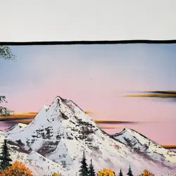 Official Bob Ross Mighty Mountain Lake Playmat Ultra Pro Deskmat Rare Art - Image 3