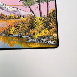 Official Bob Ross Mighty Mountain Lake Playmat Ultra Pro Deskmat Rare Art - Image 5