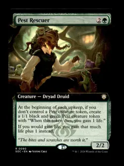Pest Rescuer (Extended Art) 90 Commander: Secrets of Strixhaven MtG NM - Image 1
