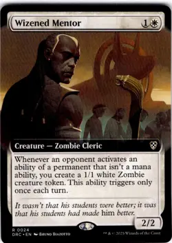 MTG Wizened Mentor (Extended Art) Commander: Aetherdrift Rare #24 - Image 1