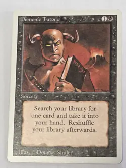Mtg Magic Demonic Tutor Revised Edition LP - Image 1