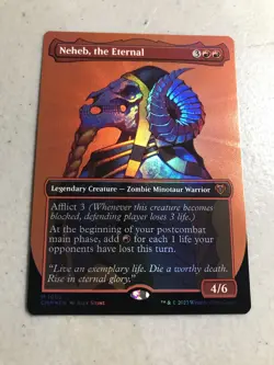 Neheb, the Eternal - Textured Foil Extended Art CMM Nm Mtg 1062 - Image 1
