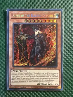 Queen of the Blazing Domain MP25-EN147 Prismatic Secret Rare Yugioh 2025 Mega-Pk - Image 1