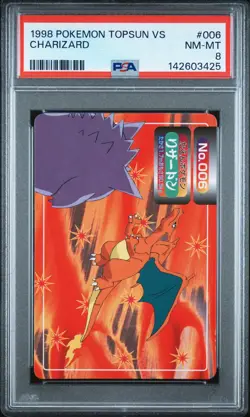 1998 Charizard 006 Topsun Vs Pokemon PSA 8 - Image 1