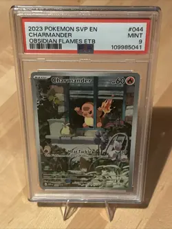 Pokemon TCG Scarlet and Violet Black Star Promo Charmander Card 044 Mint PSA 9 - Image 1
