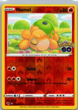 Numel 013/078 Common Pokemon GO Pokemon Reverse Holo Near Mint - Image 1