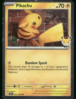 2026 Pikachu (Pokemon Day 2026) 051/162 Common Holo NM Pokemon - Image 1